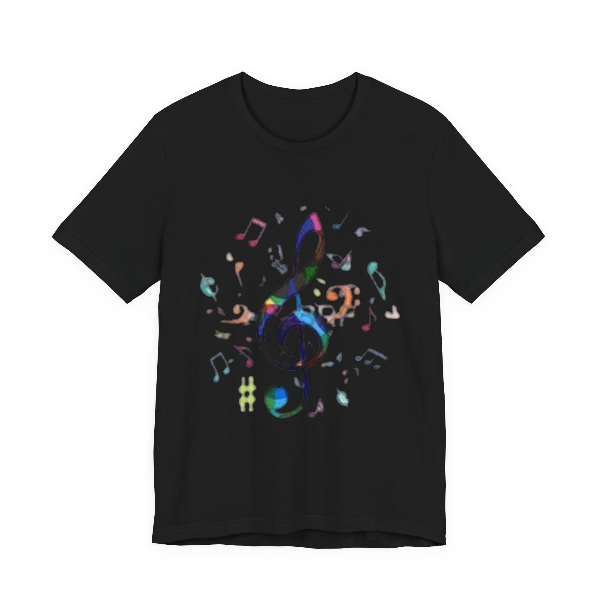 Music Treble Clef T‑Shirt — Colorful Musical Notes Tee for Musicians & Music Lovers