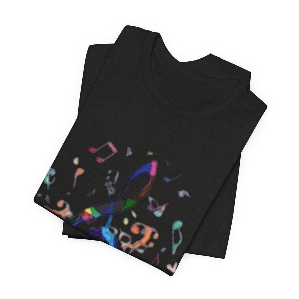 Music Treble Clef T‑Shirt — Colorful Musical Notes Tee for Musicians & Music Lovers