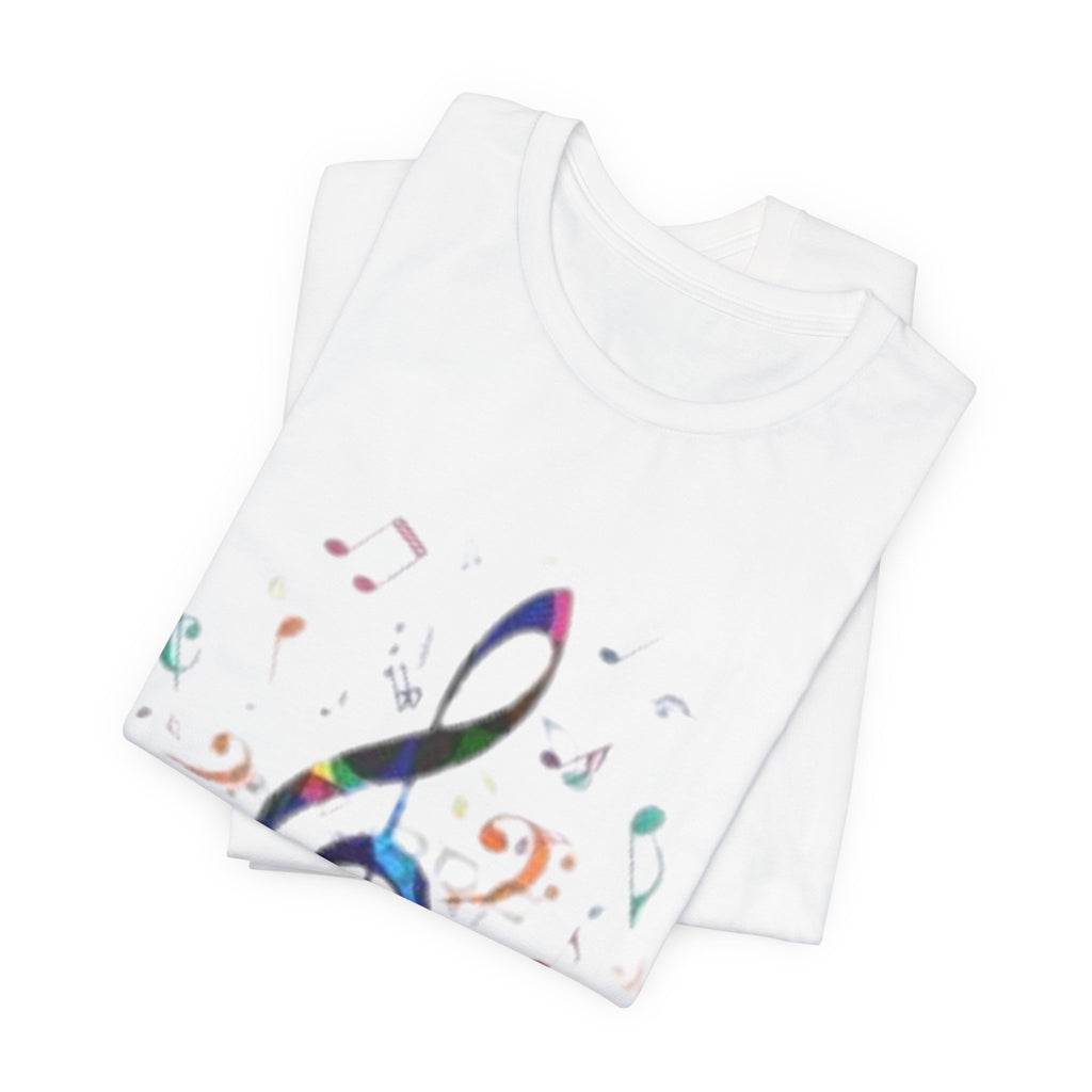 Music Treble Clef T‑Shirt — Colorful Musical Notes Tee for Musicians & Music Lovers