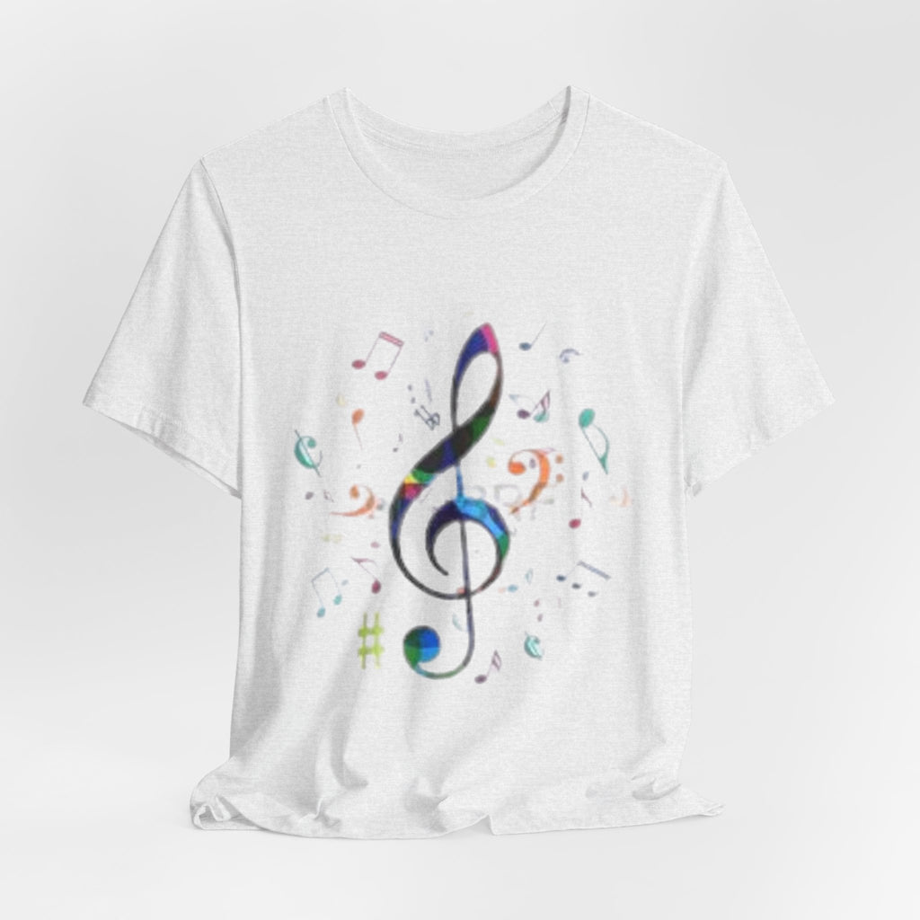 Music Treble Clef T‑Shirt — Colorful Musical Notes Tee for Musicians & Music Lovers