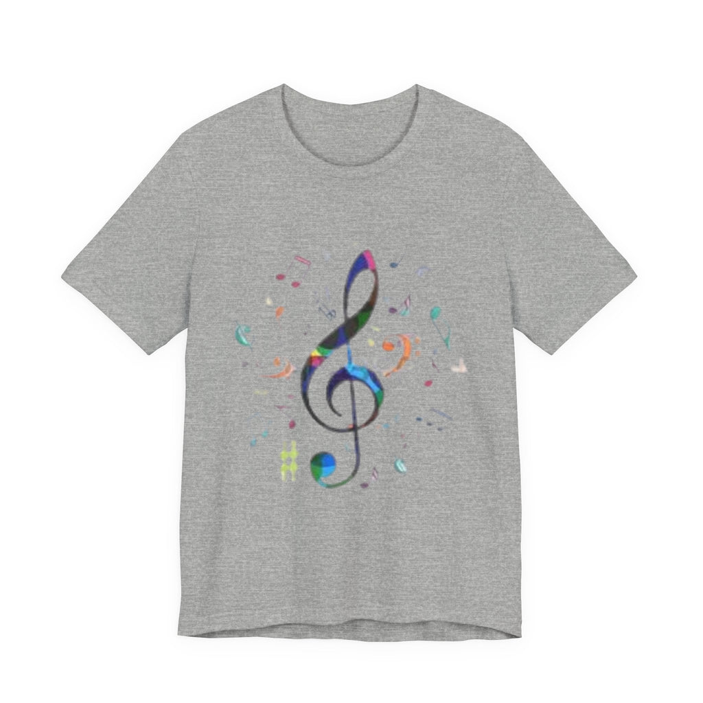 Music Treble Clef T‑Shirt — Colorful Musical Notes Tee for Musicians & Music Lovers