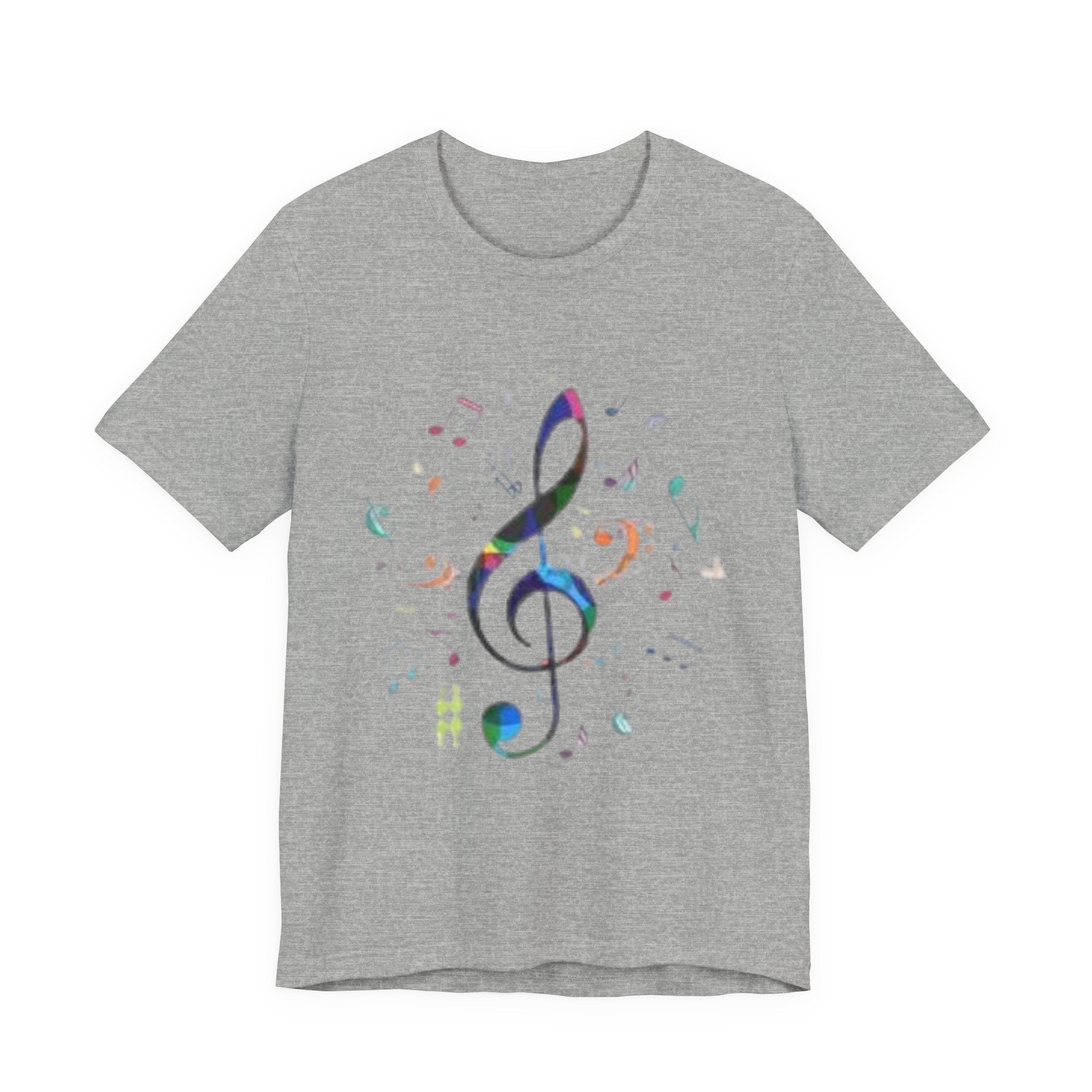 Music Treble Clef T‑Shirt — Colorful Musical Notes Tee for Musicians & Music Lovers