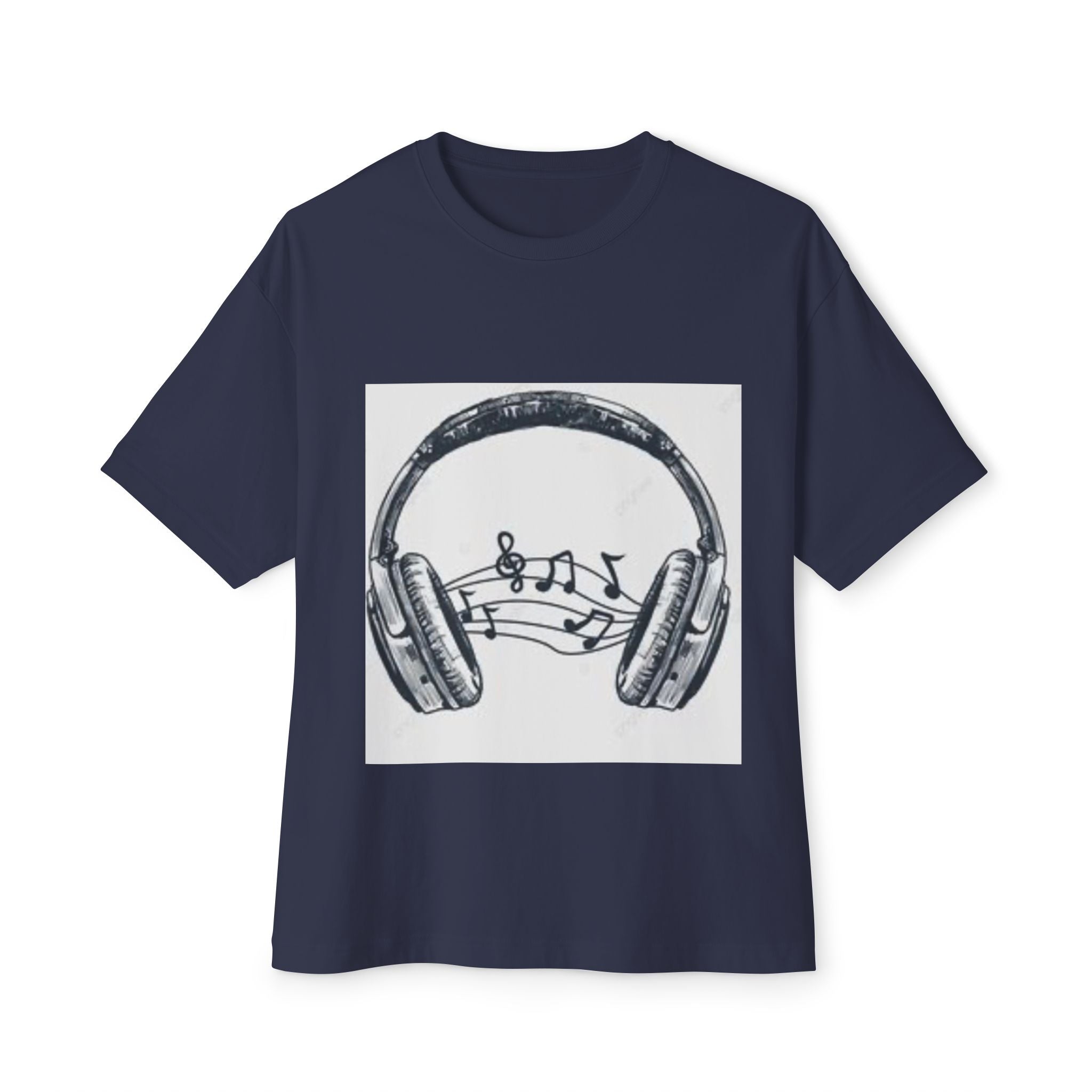 Headphone Music Notes Tee — Vintage Sketch Graphic T‑Shirt for Music Lovers