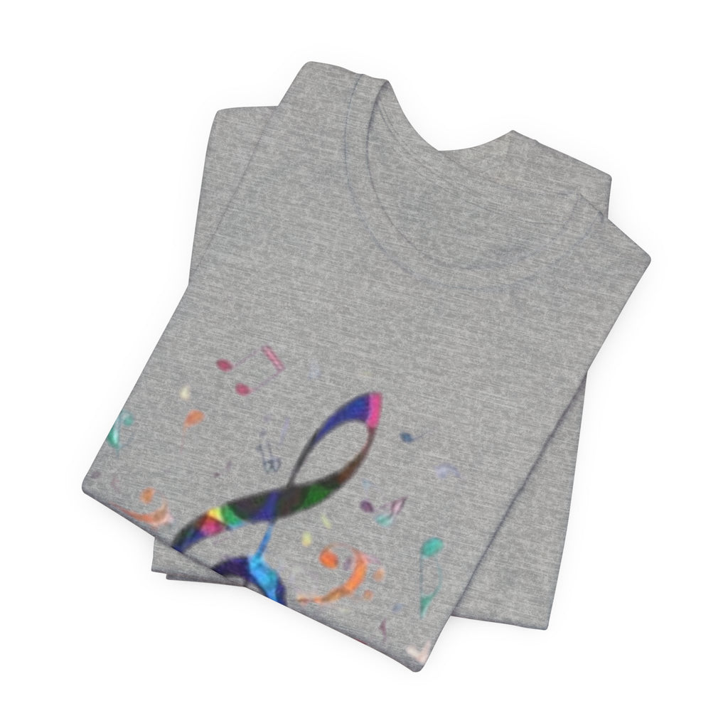 Music Treble Clef T‑Shirt — Colorful Musical Notes Tee for Musicians & Music Lovers