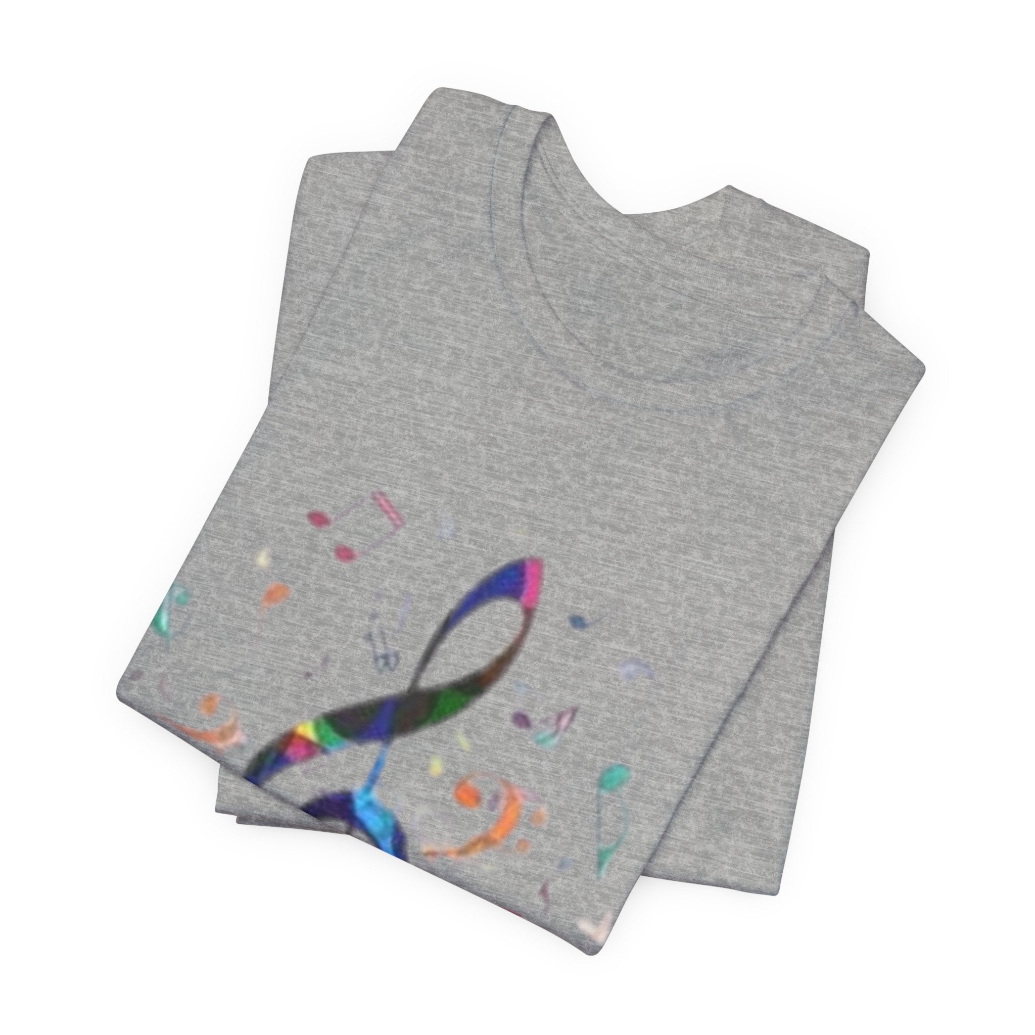 Music Treble Clef T‑Shirt — Colorful Musical Notes Tee for Musicians & Music Lovers