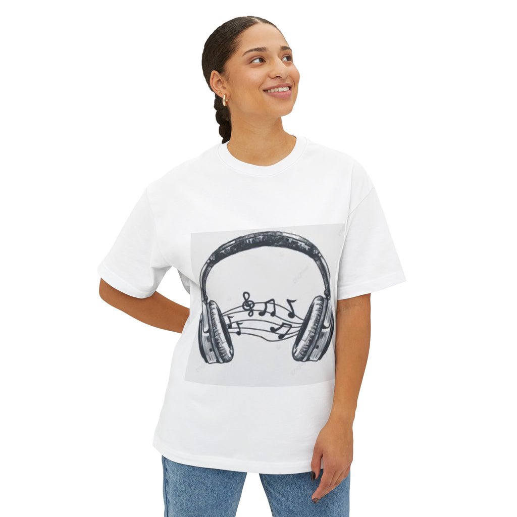 Headphone Music Notes Tee — Vintage Sketch Graphic T‑Shirt for Music Lovers
