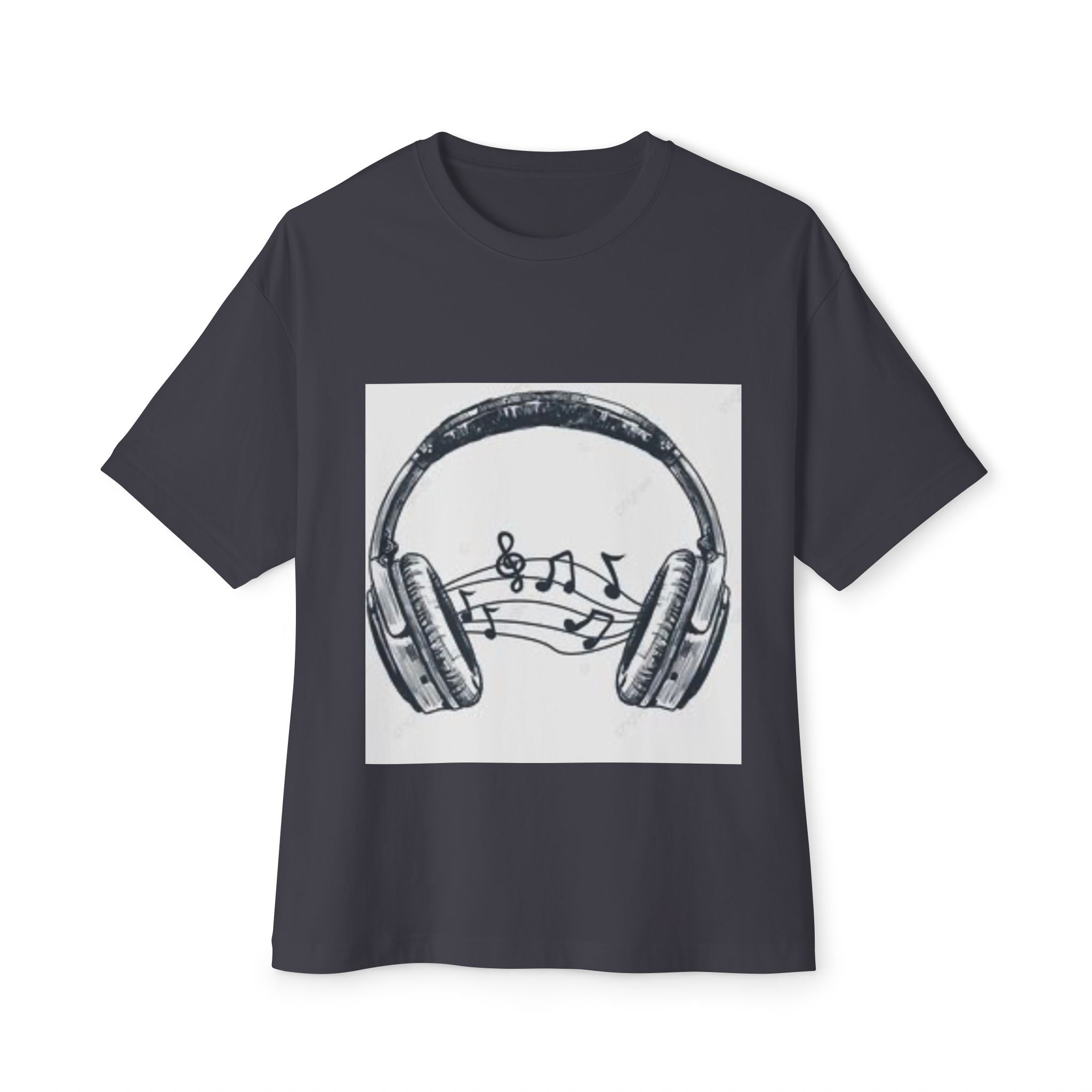 Headphone Music Notes Tee — Vintage Sketch Graphic T‑Shirt for Music Lovers