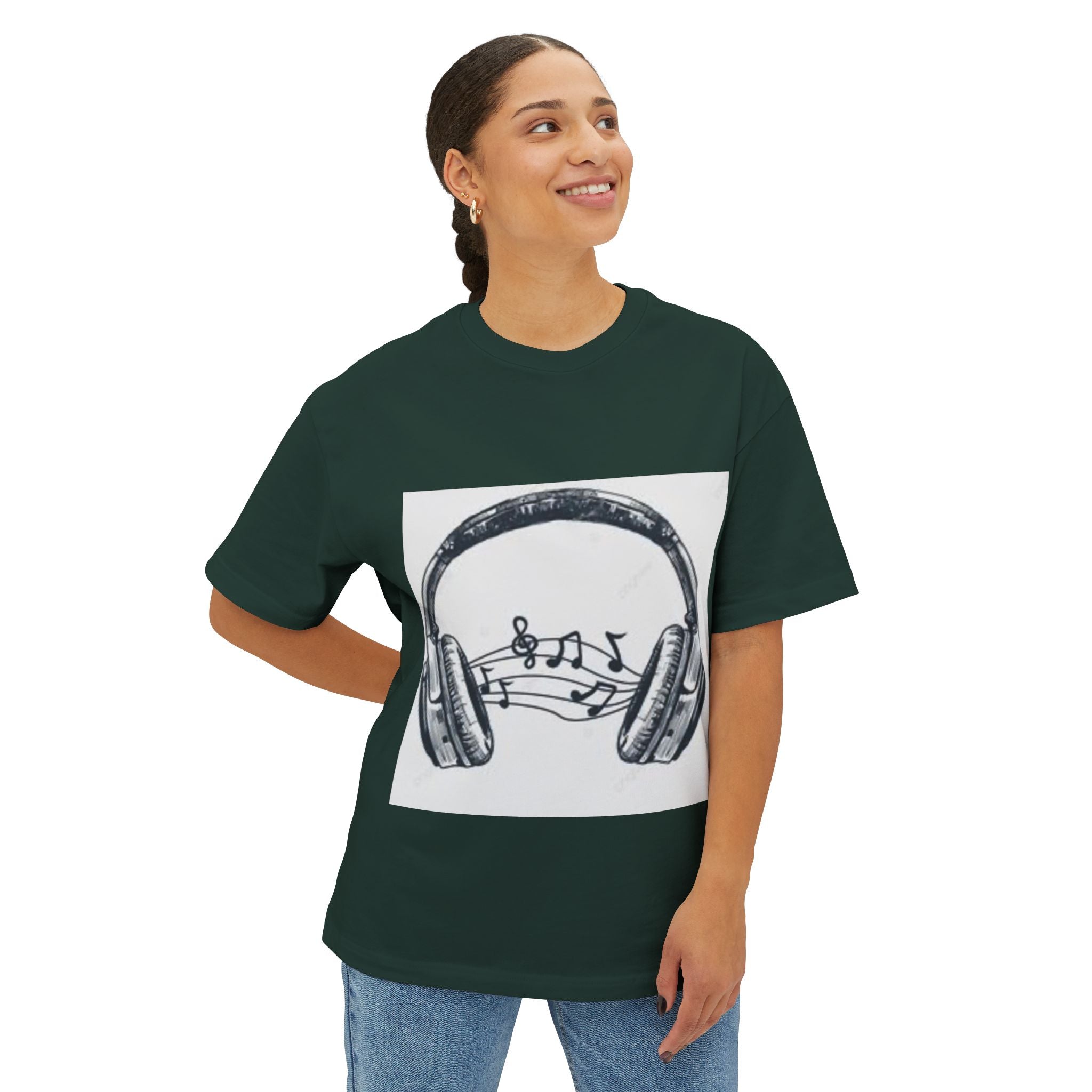 Headphone Music Notes Tee — Vintage Sketch Graphic T‑Shirt for Music Lovers
