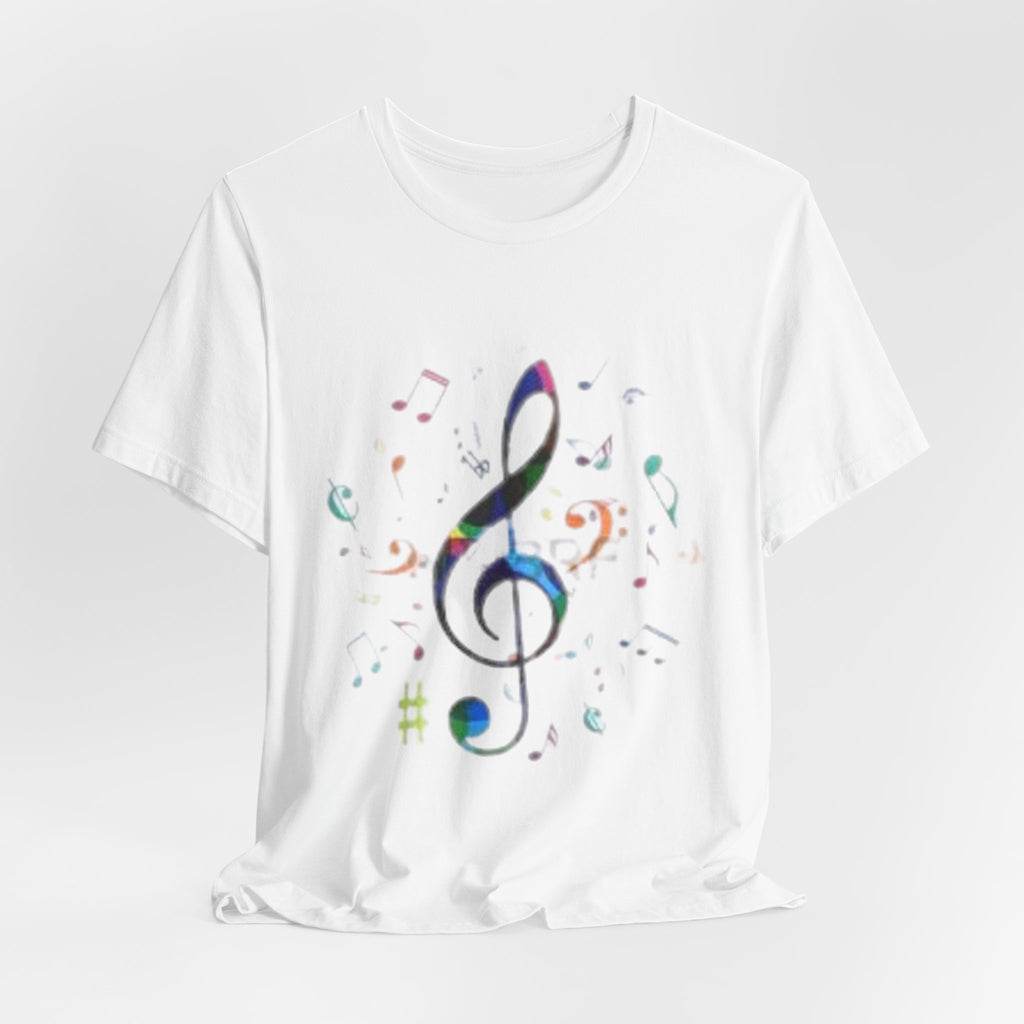 Music Treble Clef T‑Shirt — Colorful Musical Notes Tee for Musicians & Music Lovers