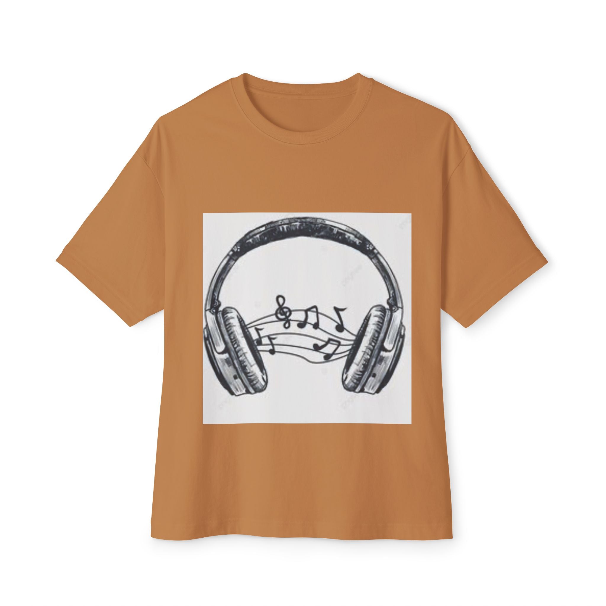 Headphone Music Notes Tee — Vintage Sketch Graphic T‑Shirt for Music Lovers
