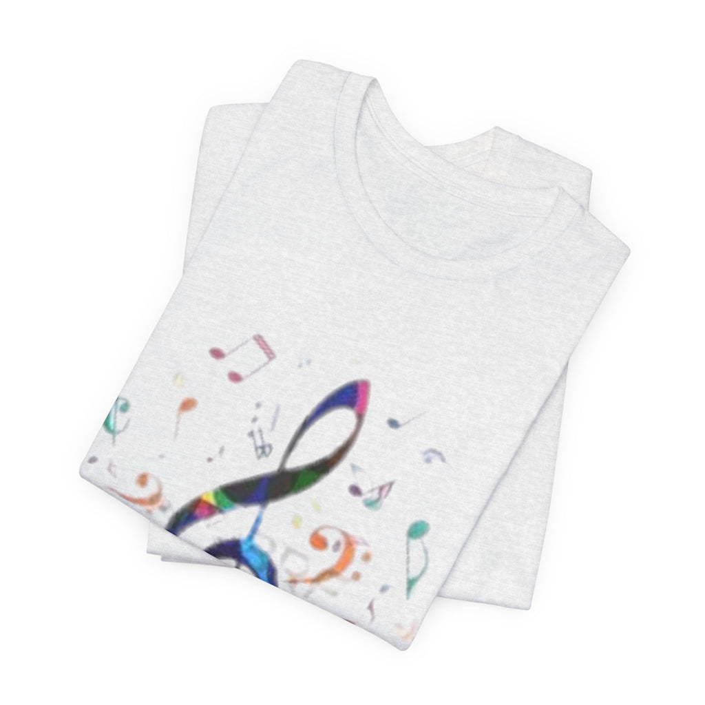 Music Treble Clef T‑Shirt — Colorful Musical Notes Tee for Musicians & Music Lovers