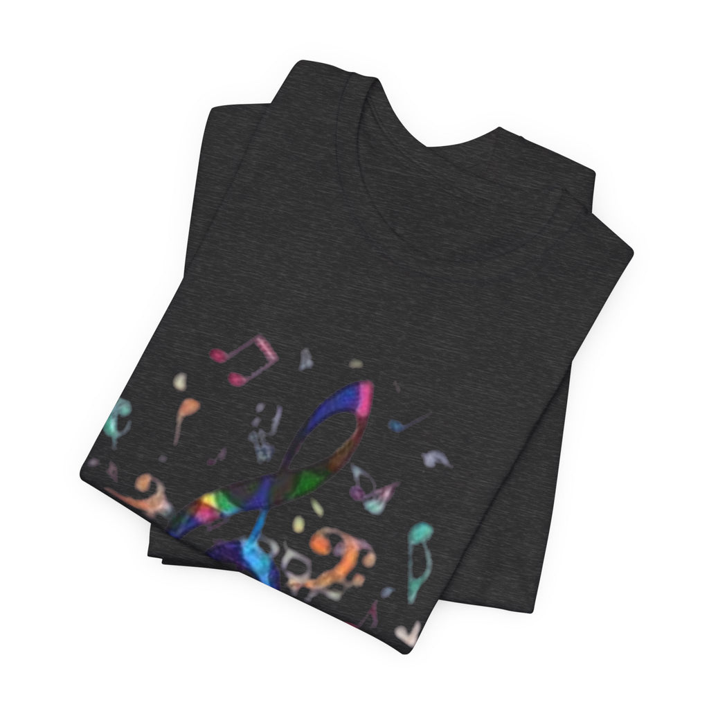 Music Treble Clef T‑Shirt — Colorful Musical Notes Tee for Musicians & Music Lovers