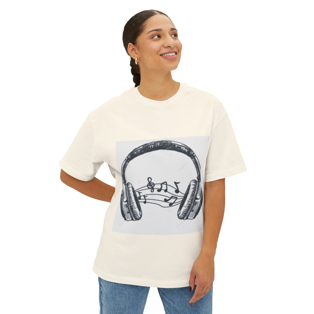 Headphone Music Notes Tee — Vintage Sketch Graphic T‑Shirt for Music Lovers