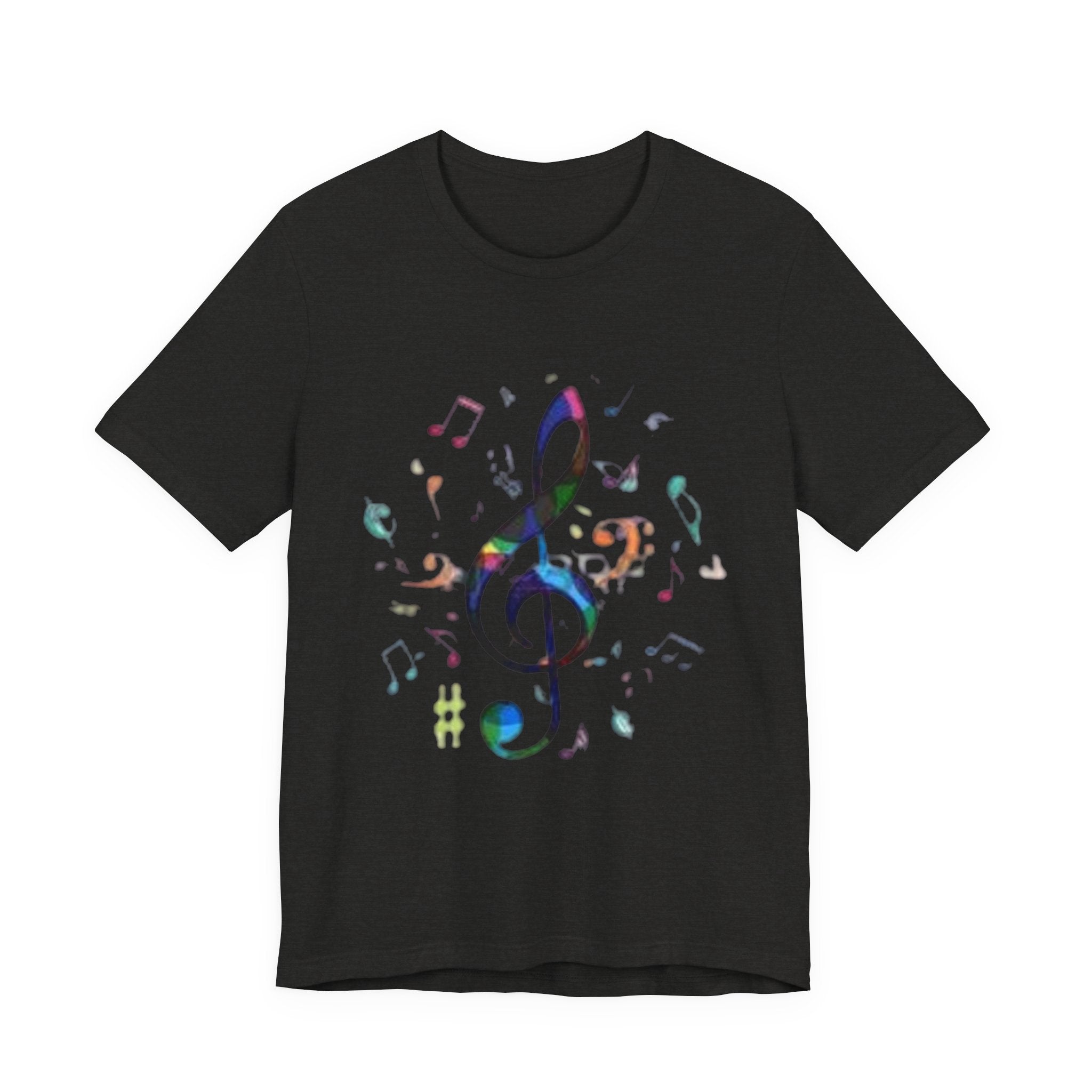 Music Treble Clef T‑Shirt — Colorful Musical Notes Tee for Musicians & Music Lovers