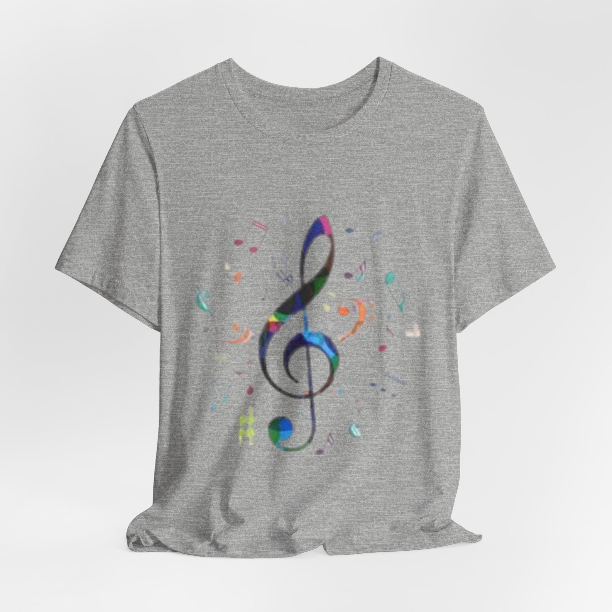 Music Treble Clef T‑Shirt — Colorful Musical Notes Tee for Musicians & Music Lovers