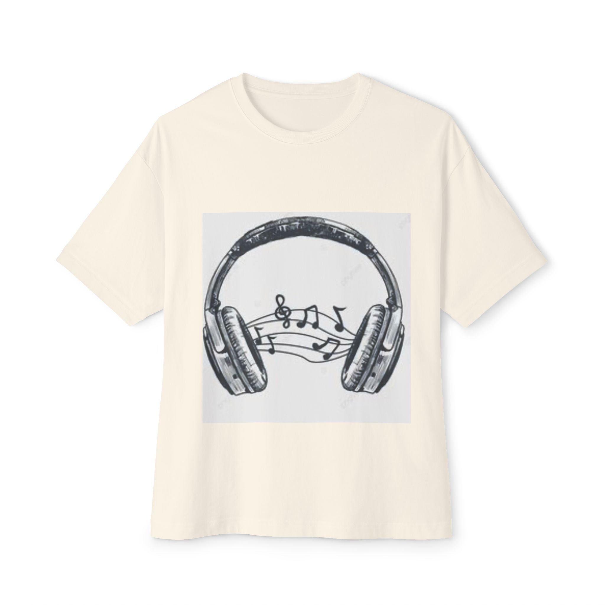 Headphone Music Notes Tee — Vintage Sketch Graphic T‑Shirt for Music Lovers