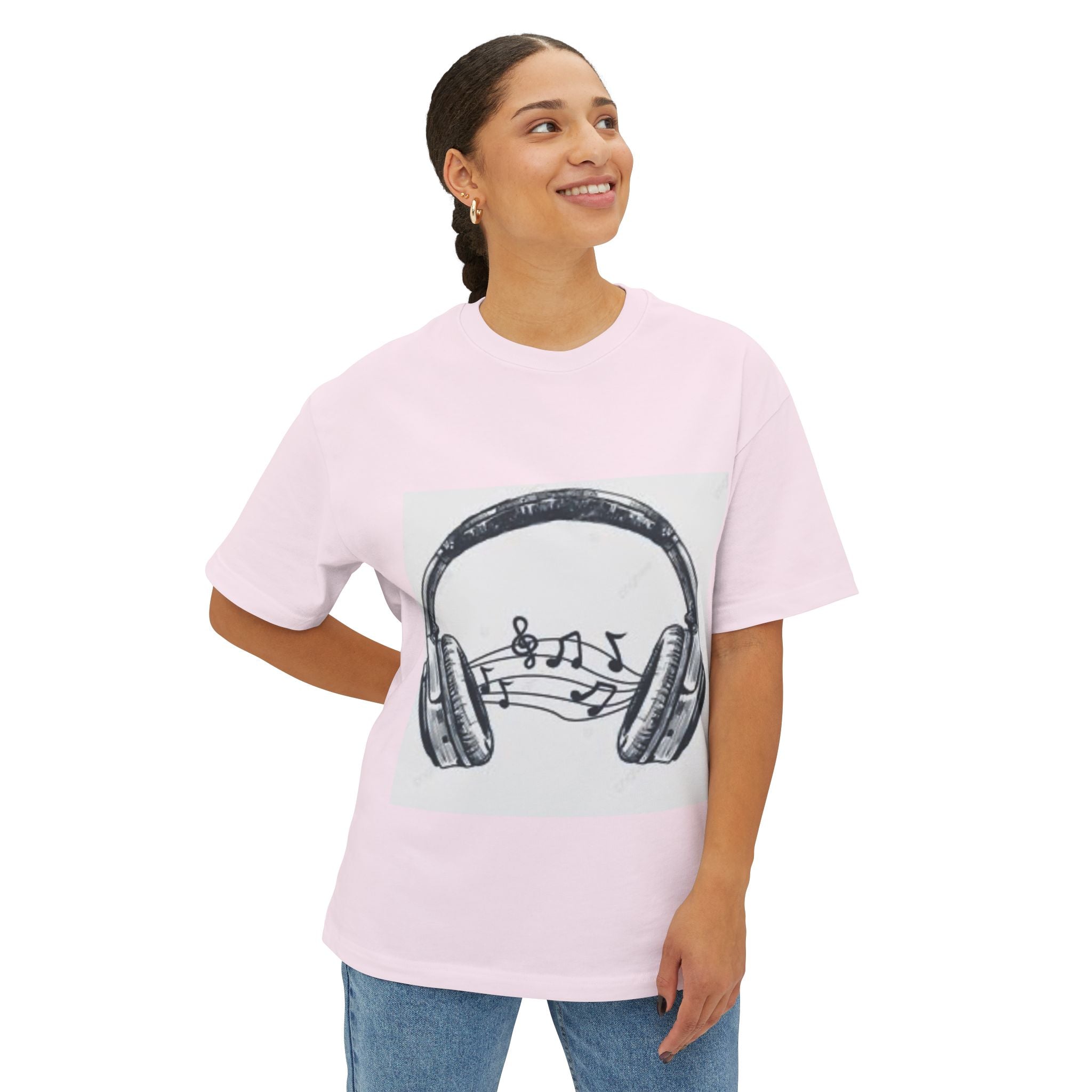 Headphone Music Notes Tee — Vintage Sketch Graphic T‑Shirt for Music Lovers