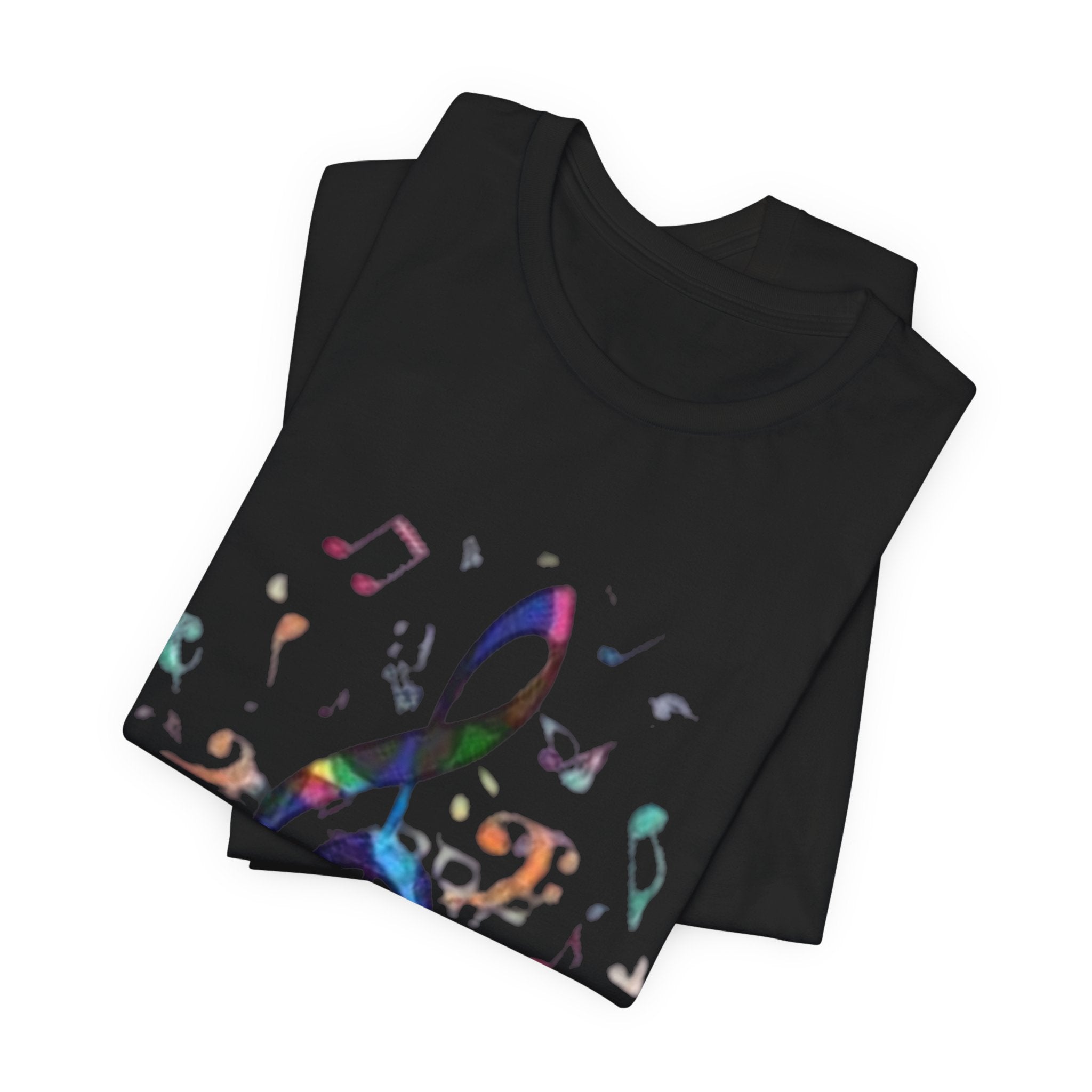 Music Treble Clef T‑Shirt — Colorful Musical Notes Tee for Musicians & Music Lovers