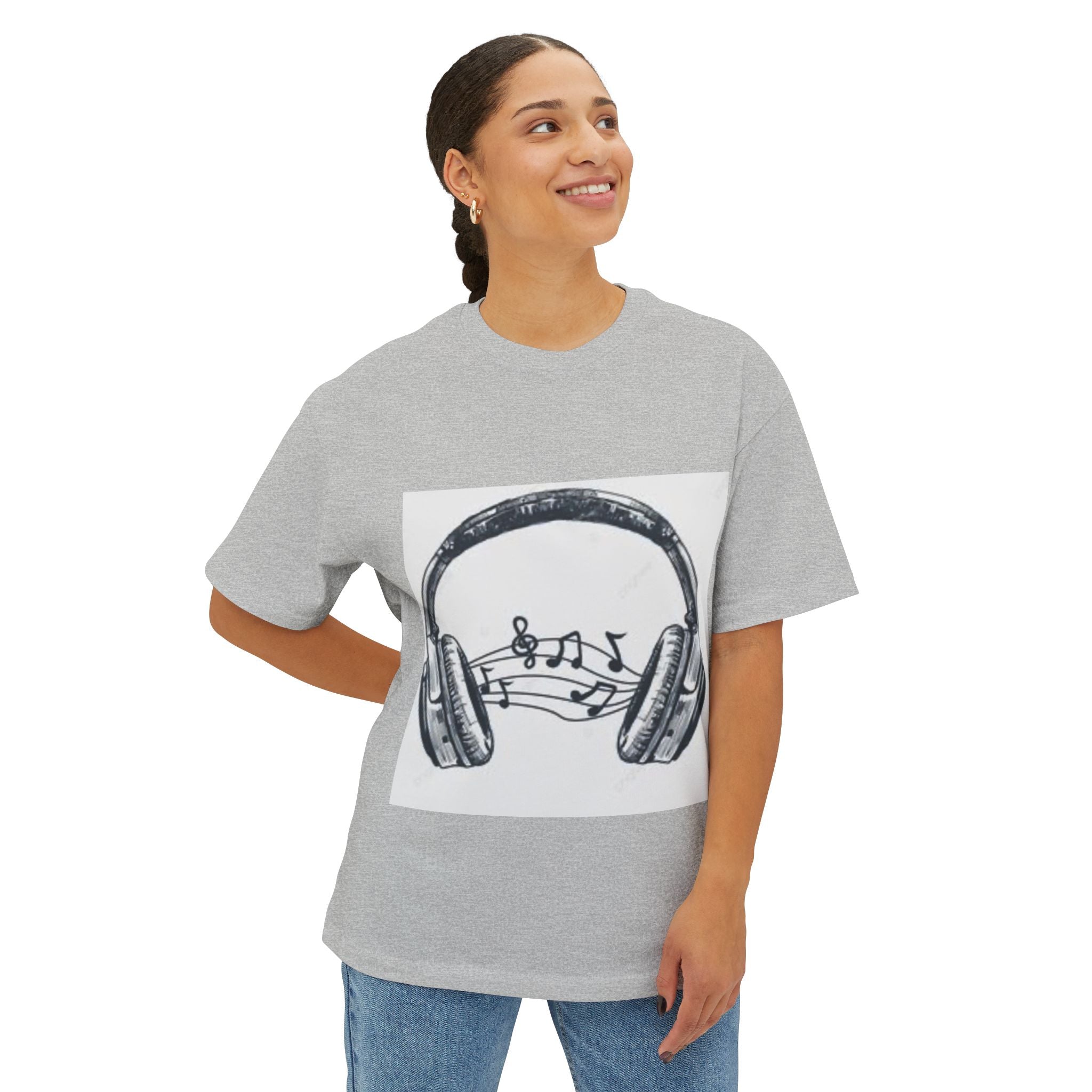 Headphone Music Notes Tee — Vintage Sketch Graphic T‑Shirt for Music Lovers