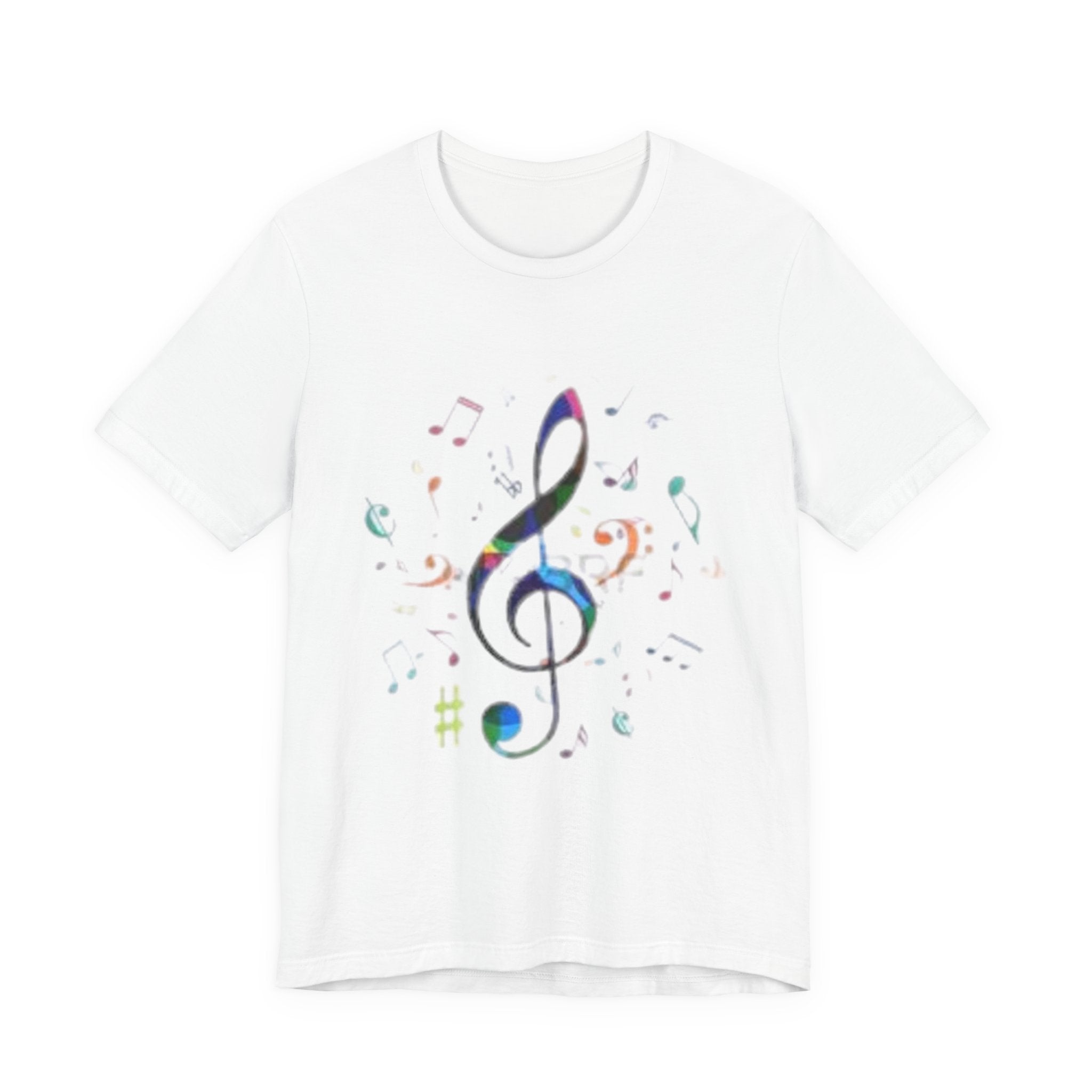 Music Treble Clef T‑Shirt — Colorful Musical Notes Tee for Musicians & Music Lovers