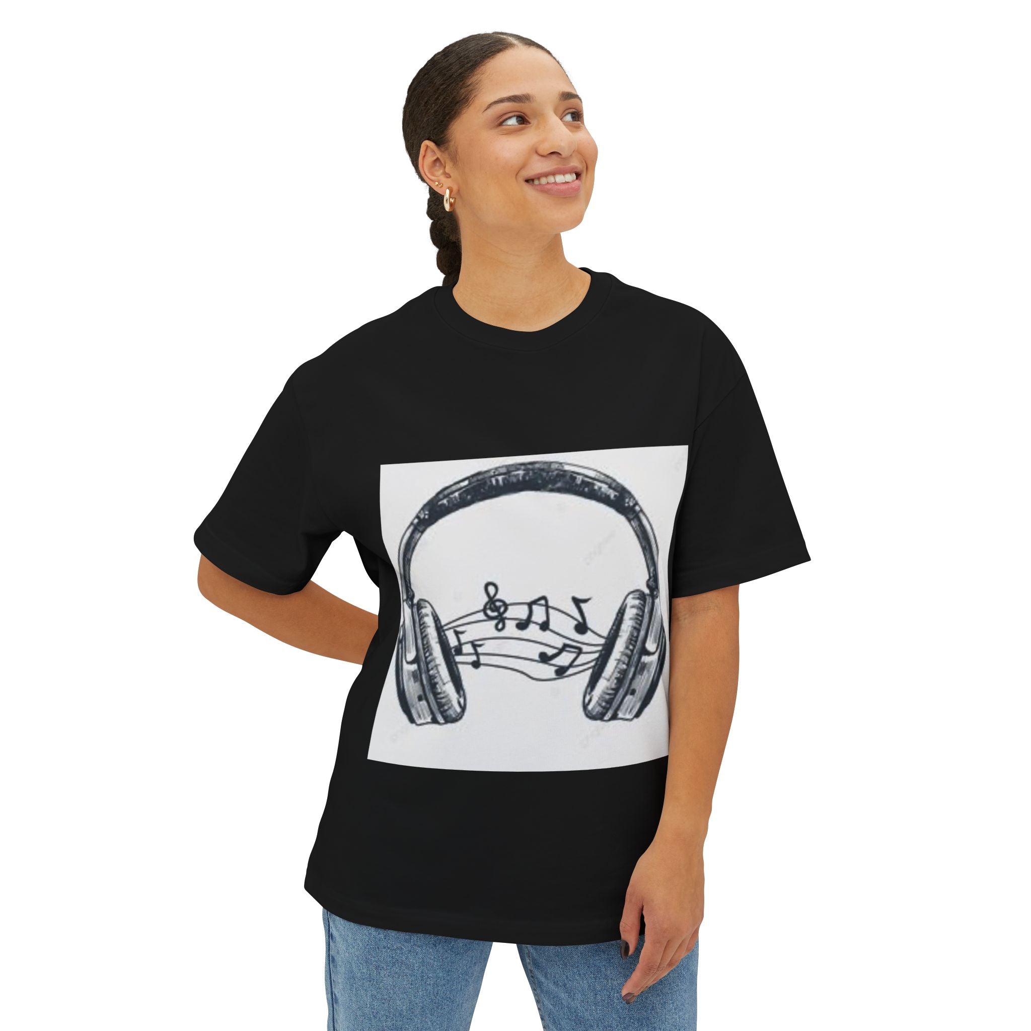 Headphone Music Notes Tee — Vintage Sketch Graphic T‑Shirt for Music Lovers