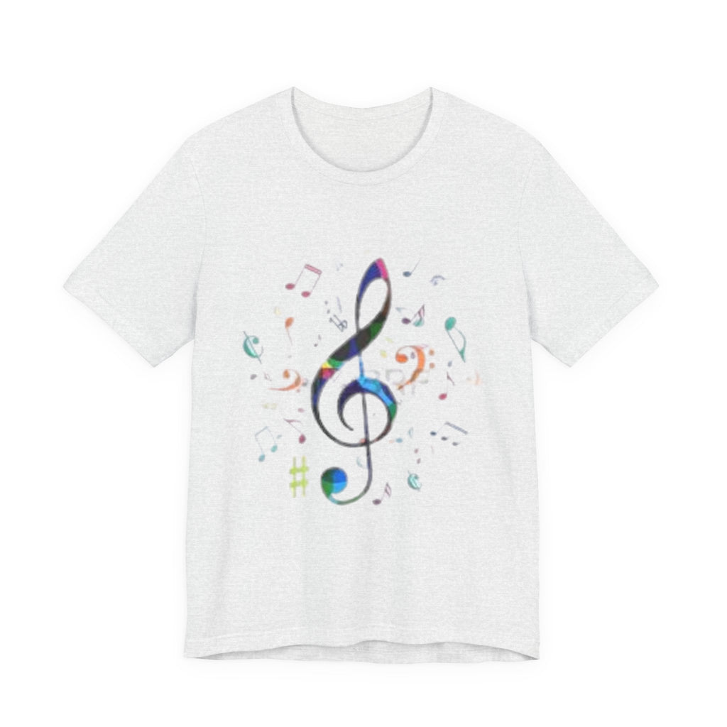 Music Treble Clef T‑Shirt — Colorful Musical Notes Tee for Musicians & Music Lovers