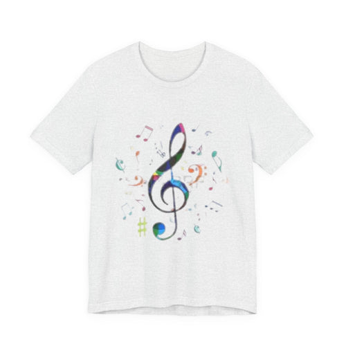 Music Treble Clef T‑Shirt — Colorful Musical Notes Tee for Musicians & Music Lovers