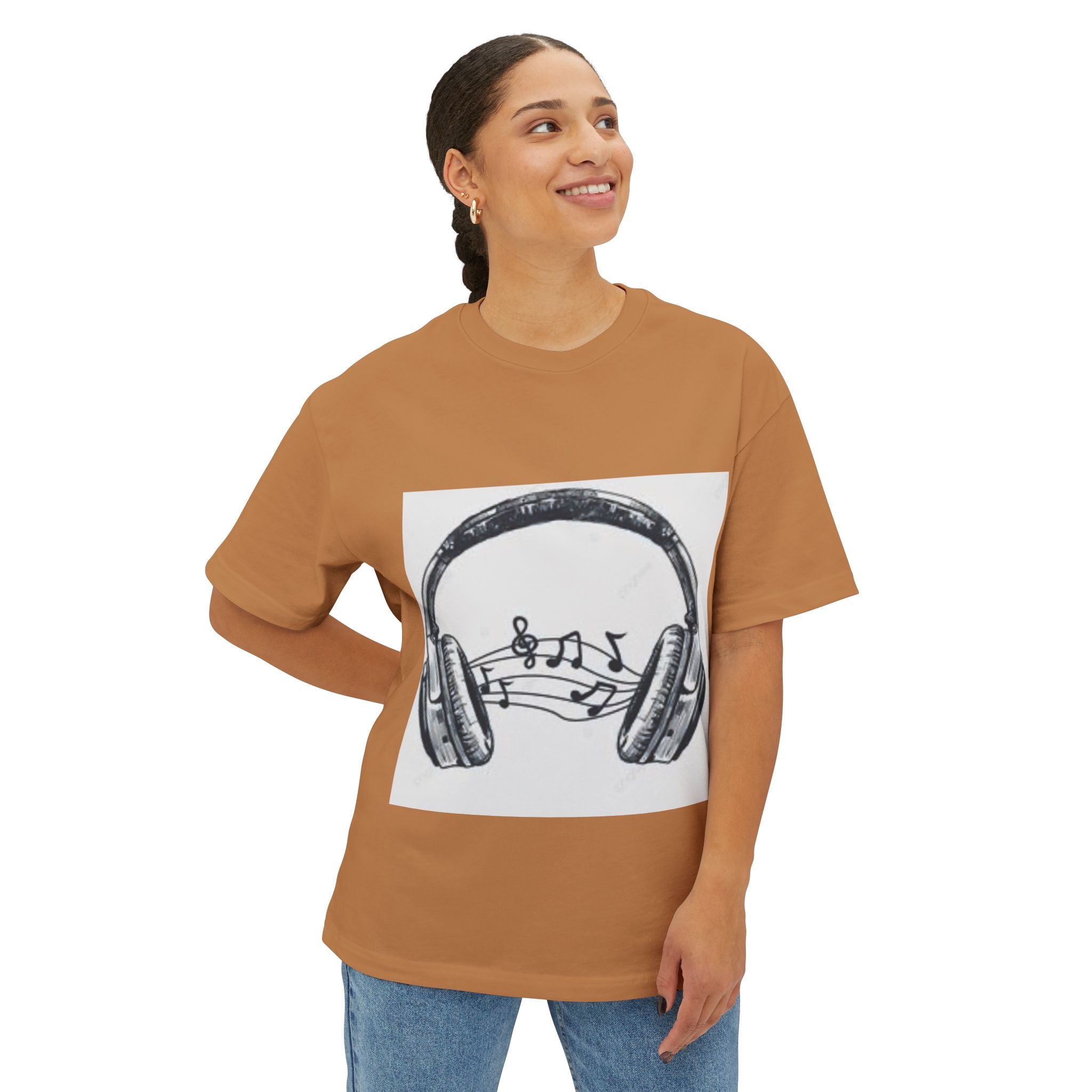 Headphone Music Notes Tee — Vintage Sketch Graphic T‑Shirt for Music Lovers